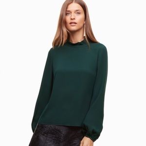 Aritzia Babaton Granados Dark Green Blouse
